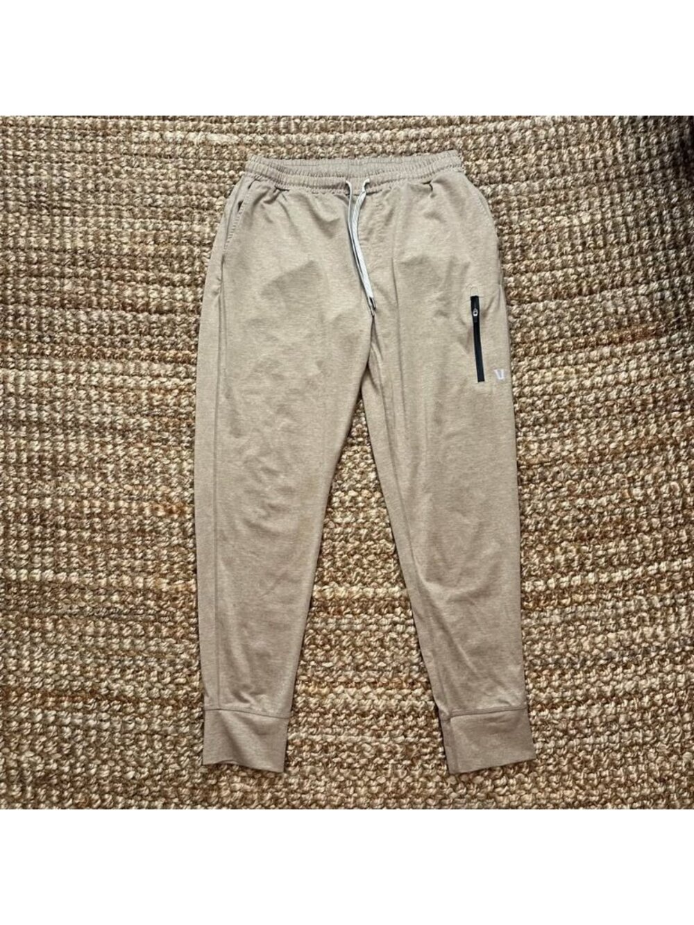 Vuori Sunday Performance Jogger Mens Medium Tan Heathered Athletic Sweatpants V4